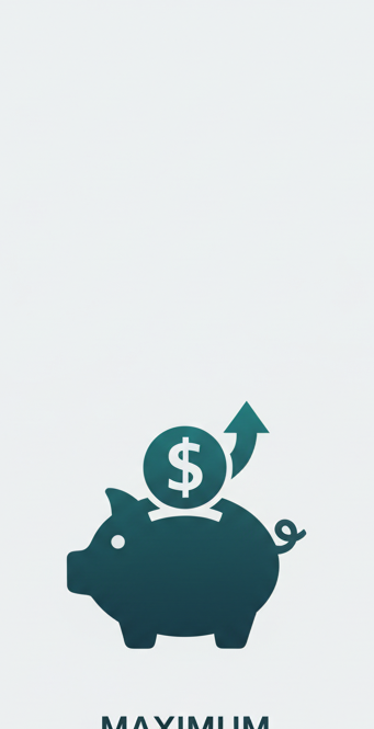 Maximum deductions icon with piggy bank and dollar sign