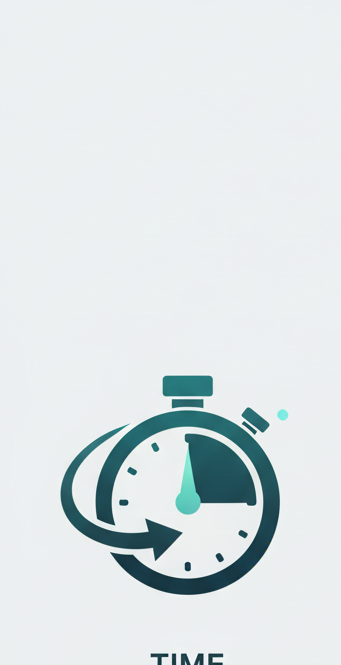 Time savings icon with clock and circular arrow